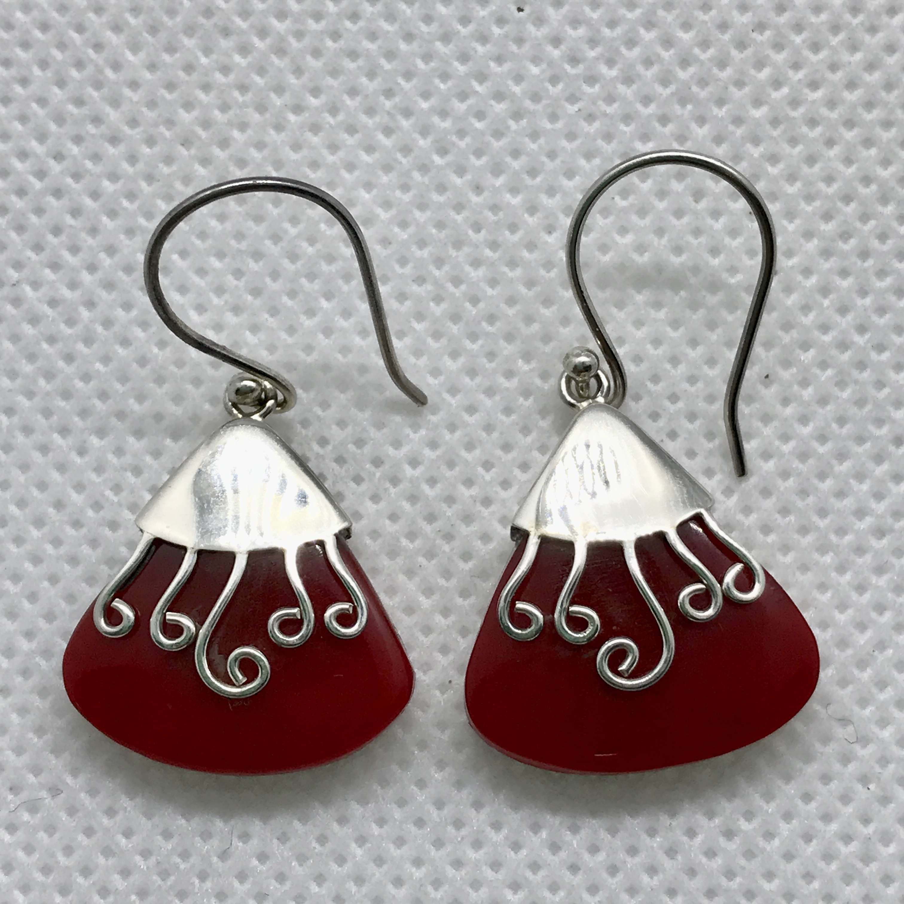 BALI 925 STERLING SILVER EARRINGS WITH CORAL