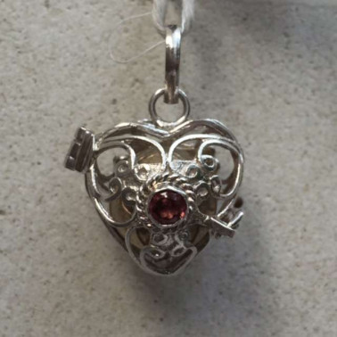 BD 07075-1 pc of hand carved 925 Bali Silver Harmony Balls