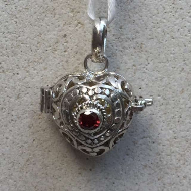 BD 08396 B-1 pc of 925 Bali Silver Harmony Ball Pendant