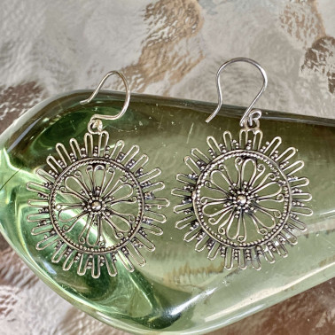 ER 10072-{HANDMADE 925 BALI STERLING SILVER FILIGREE EARRINGS}
