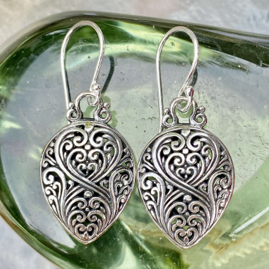 ER 10804-HANDMADE 925 BALI STERLING SILVER EARRINGS)