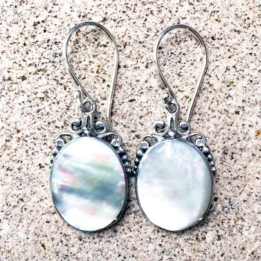 ER 13250 MP-(HANDMADE 925 BALI SILVER EARRINGS WITH MOTHER OF PEARL)