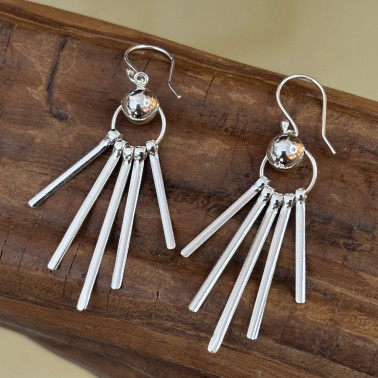 ER 15870-(HANDMADE 925 BALI STERLING SILVER FILIGREE EARRINGS)