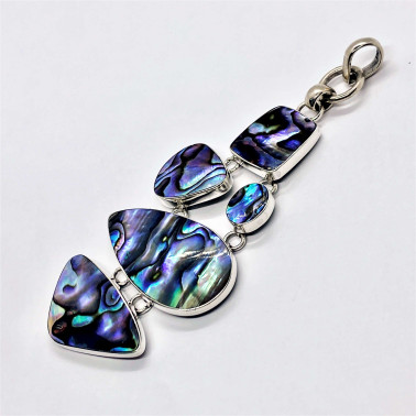PD 05556 AB-(HANDMADE 925 BALI STERLING SILVER PENDANT WITH ABALONE)