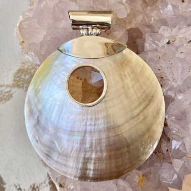 PD 07388 CM-(HANDMADE 925 BALI STERLING SILVER PENDANTS WITH SHELL)