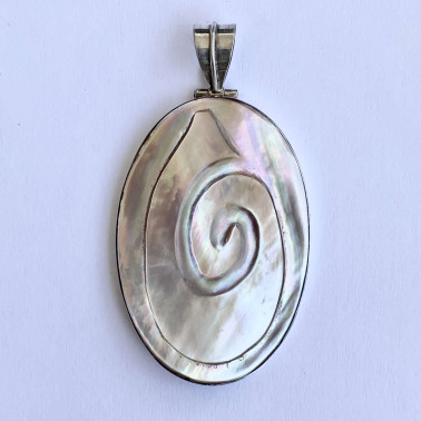 PD 09459-(HANDMADE 925 BALI SILVER PENDANTS WITH CHAMPAIGN SHELL)