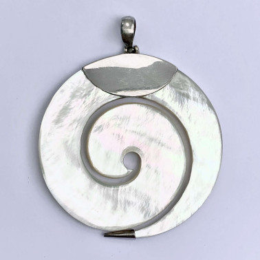 PD 09460 MP-(HANDMADE 925 BALI SILVER PENDANT WITH MOTHER OF PEARL)
