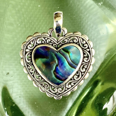 PD 15104 AB-(HANDMADE 925 BALI STERLING SILVER FILIGREE PENDANTS WITH ABALONE)