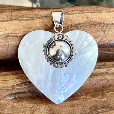 PD 15553 MP-(HANDMADE 925 BALI STERLING SILVER FILIGREE PENDANTS WITH MOTHER OF PEARL)