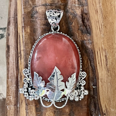 PD 15610 CRN-(HANDMADE 925 BALI STERLING SILVER FILIGREE PENDANTS WITH CARNELIAN)
