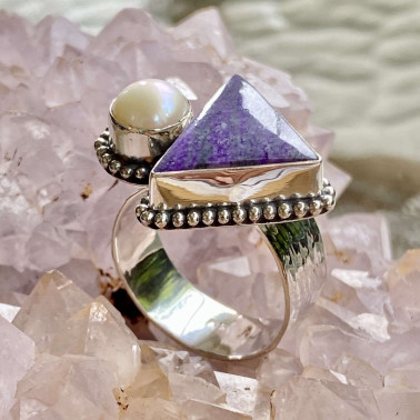 RR 14846-(HANDMADE 925 BALI SILVER RINGS WITH PEARL)