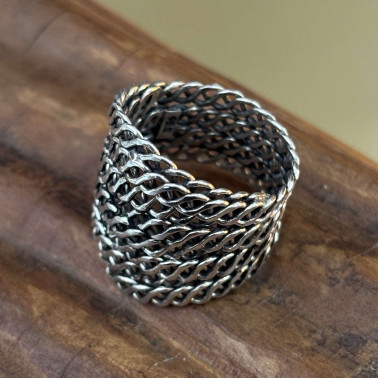 RR 15880-(HANDMADE 925 BALI STERLING SILVER FILIGREE RINGS)