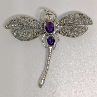 PD 11555 AM-Sweet Dragonfly 925 Bali Silver Pendant