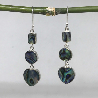ER 14622 AB-BALI 925 STERLING SILVER EARRINGS WITH ABALONE