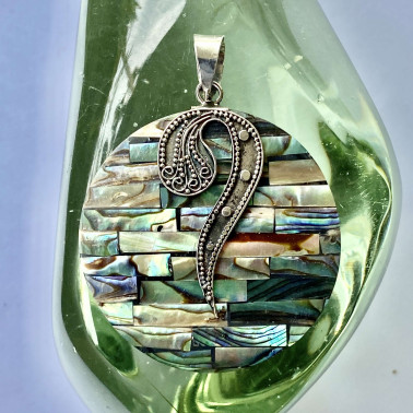 PD 14901 AB-(HANDMADE 925 BALI STERLING SILVER PENDANTS WITH ABALONE SHELL)