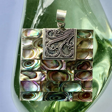 PD 15136 AB-(HANDMADE 925 BALI STERLING SILVER PENDANTS WITH ABALONE SHELL)